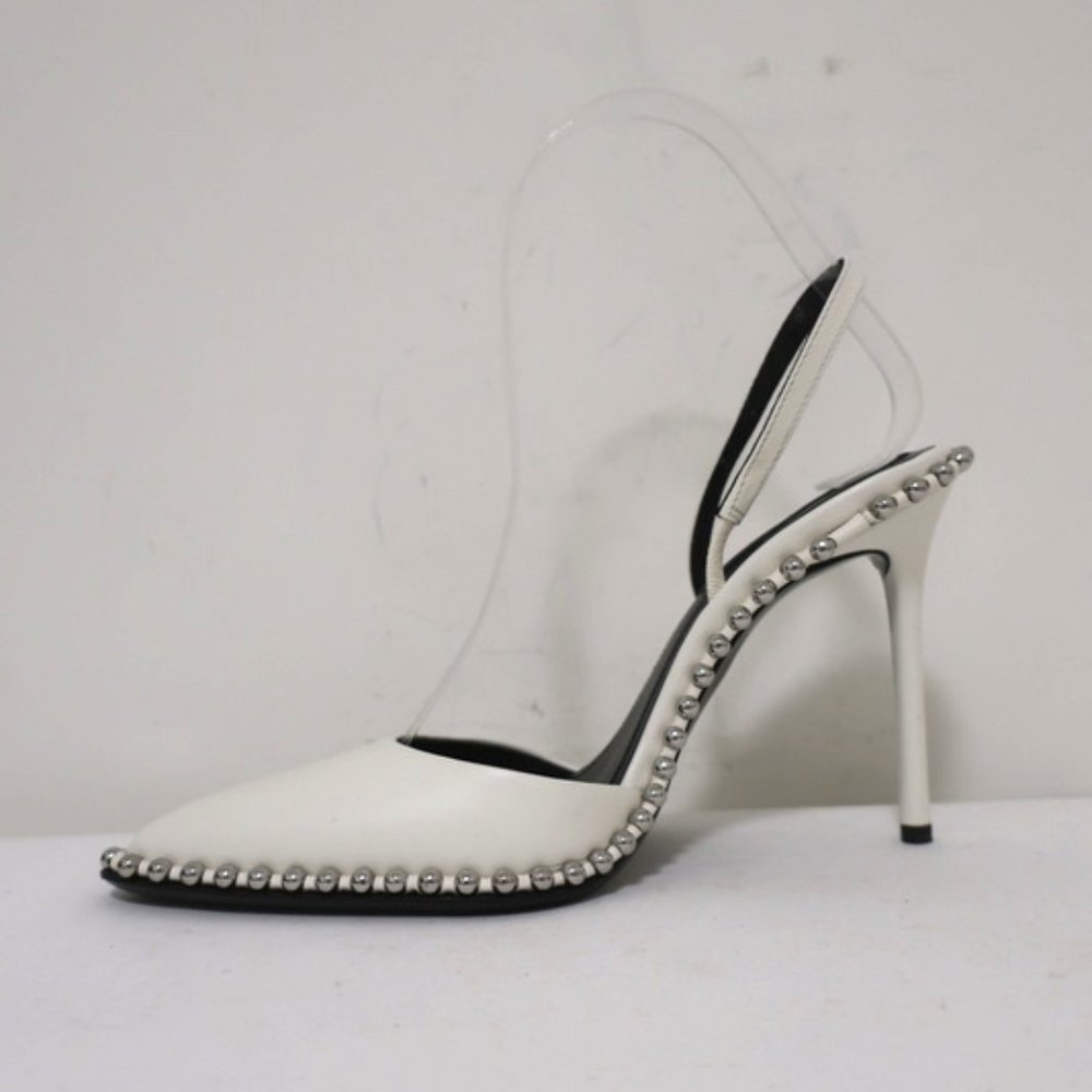 Alexander Wang Rina Pumps White Studded Size 35 - Picture 7 of 12